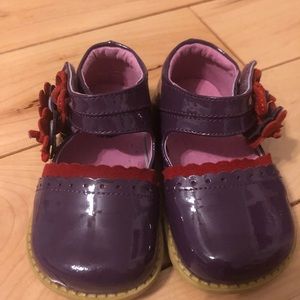 Purple and red flower maryjanes